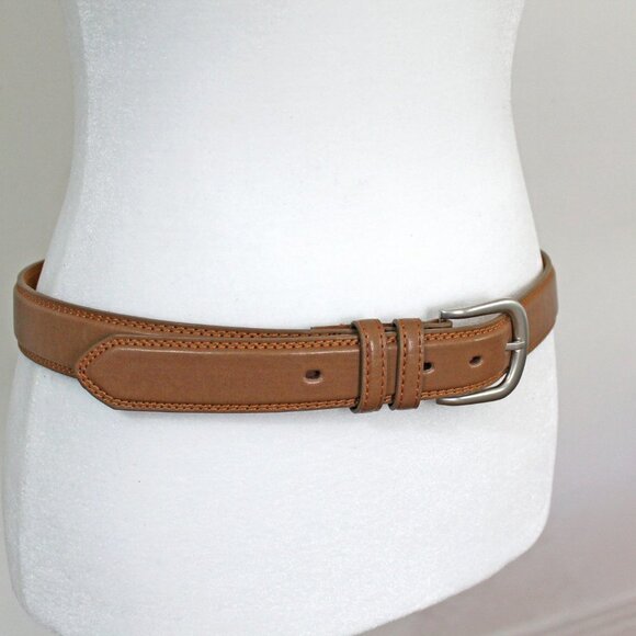 Tan Split Leather Belt, Size 34 - Picture 2 of 5
